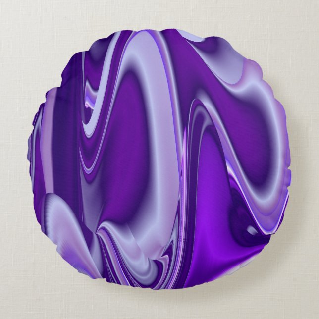 Coussins Ronds Rêves arc-en-ciel à fleurs violettes (Devant)