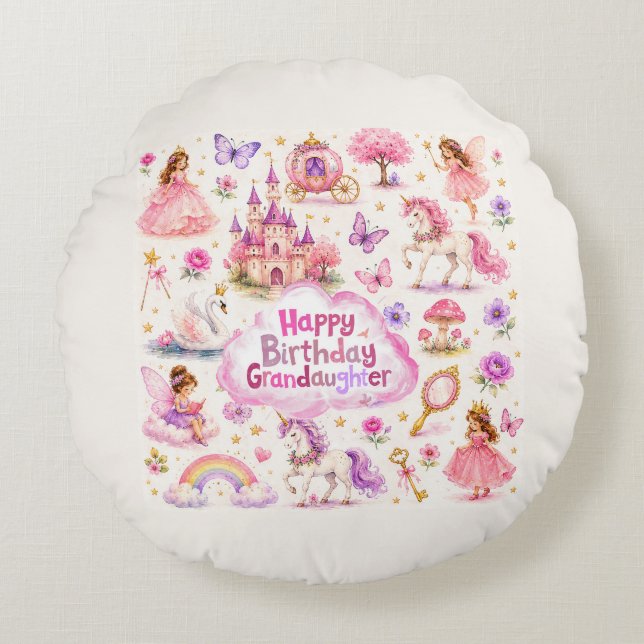 Coussins Ronds Rêves de contes de fées  (Devant)