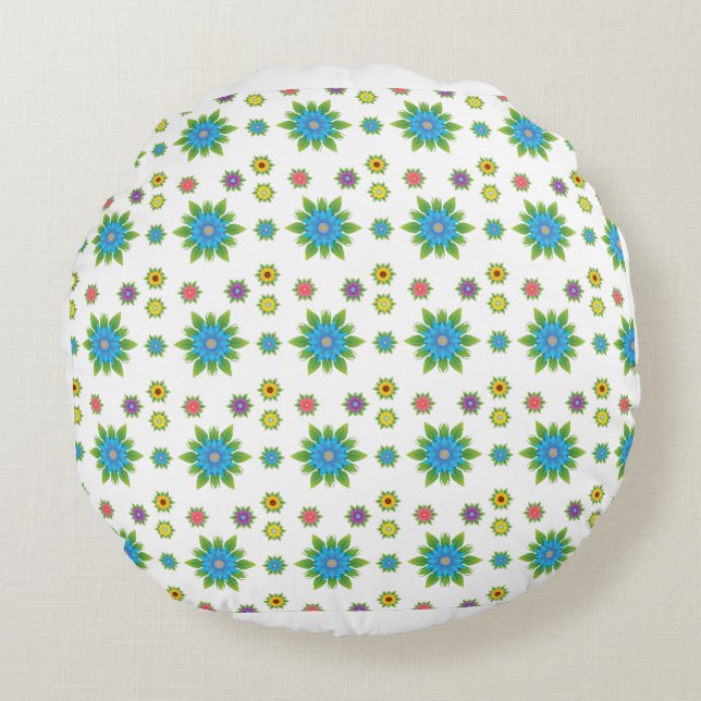 Coussins Ronds Rêves en Fleurs (Devant)