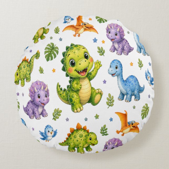 Coussins Ronds Rex et amis Dino-Mite (Devant)