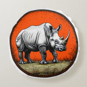 Coussins Ronds Rhinocéros