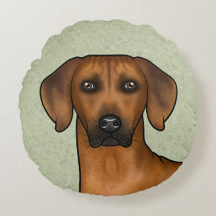 Coussins Ronds Rhodesian Ridgeback Brown Africain Lion Chien Head