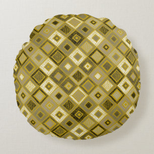 Coussins Ronds Rhombus géométrique vintage, motif transparent.