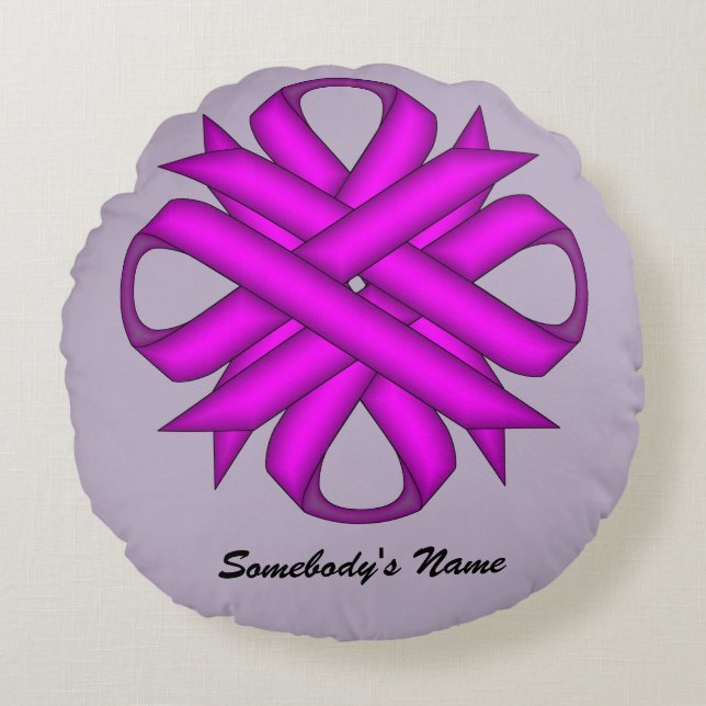 Coussins Ronds Ribbon de Clover violet par Kenneth Yoncich (Devant)
