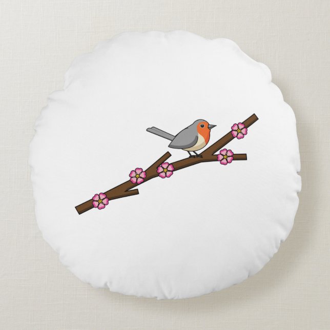 Coussins Ronds Robin sur Sakura (Devant)