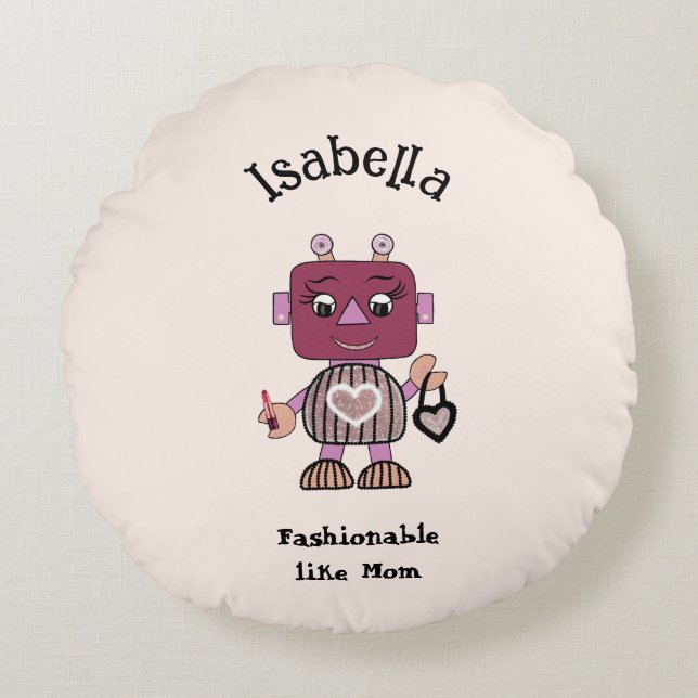 Coussins Ronds Robot à la mode (Devant)