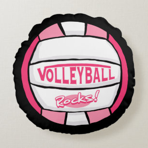 Coussins Ronds Rocks de volley-ball rose 2