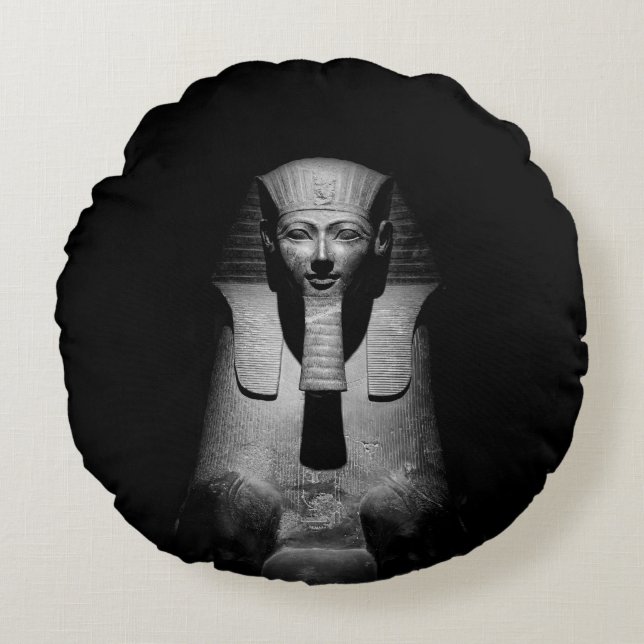 Coussins Ronds Roi pharaon noir et blanc (Devant)