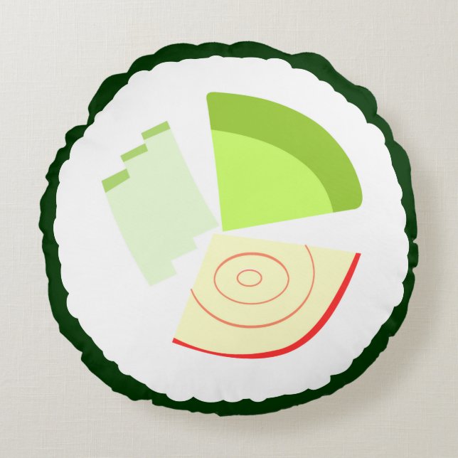 Coussins Ronds Roll de Sushi California (Devant)