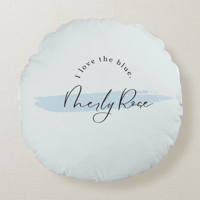 Coussins Ronds Romance Blue Brush Neily Rose (Devant)