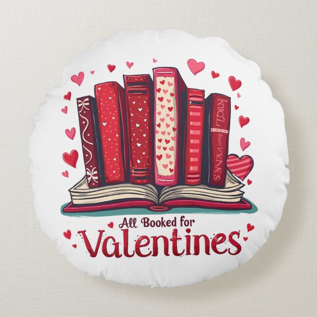 Coussins Ronds Romantic Reading Vibes Cozy Valentine Gift (Devant)