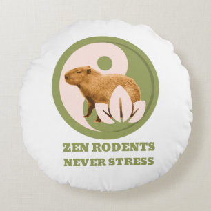 Coussins Ronds Rongeurs Zen N'Ont Jamais De Stress Humour Capybar