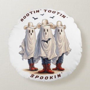 Coussins Ronds Rootin Tootin Spookin Western Ghosts Texte personn