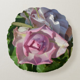 Coussins Ronds Rose Abstrait Céleste