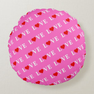 Coussins Ronds Rose AMOUR Romantique Élégant