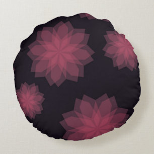 Coussins Ronds Rose, cool, tendance, abstraction de fleurs modern