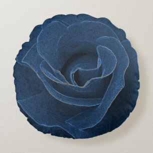 Coussins Ronds Rose de bleu de velours