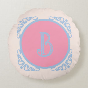 Coussins Ronds Rose et bleu personnalisés