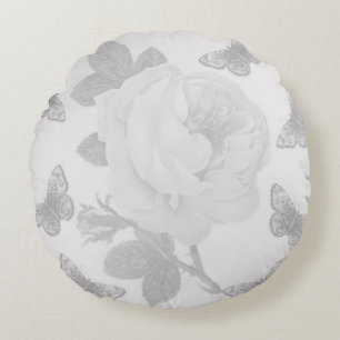 Coussins Ronds Rose et papillons
