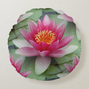 Coussins Ronds Rose Lotus Water Lily