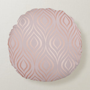 Coussins Ronds Rose or géométrique motif transparent
