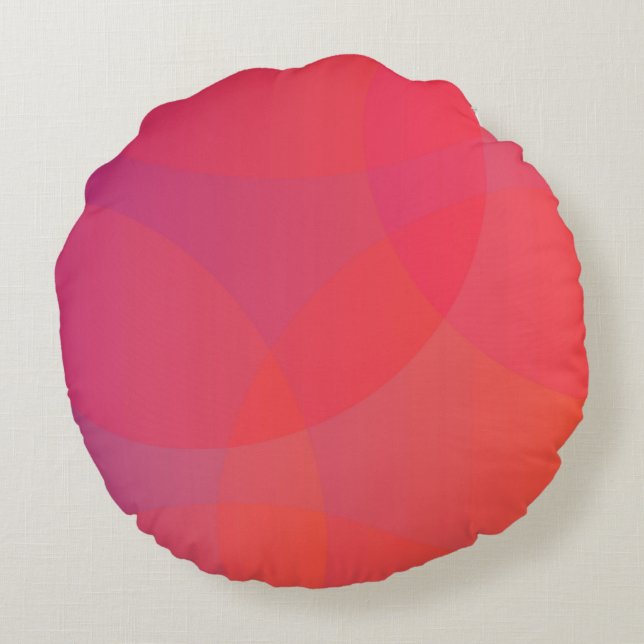 Coussins Ronds rose, orange, moderne, simple, cool, art tendance (Dos)