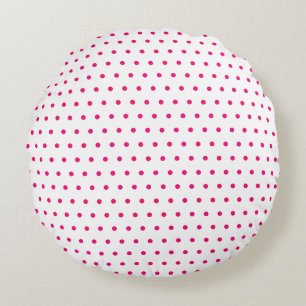Coussins Ronds Rose Petits Points Blancs Couleur Personnalisée Mi