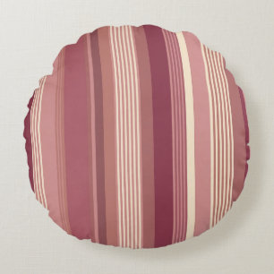 Coussins Ronds Rose Poussiéreuse Chauds Roses Sombres Rayures Gra