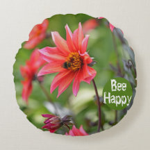 Rose & Rouge Dahlia Bee Happy Flowers Motivationne