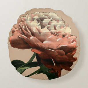 Coussins Ronds Rose rouge rubis aux accents blancs