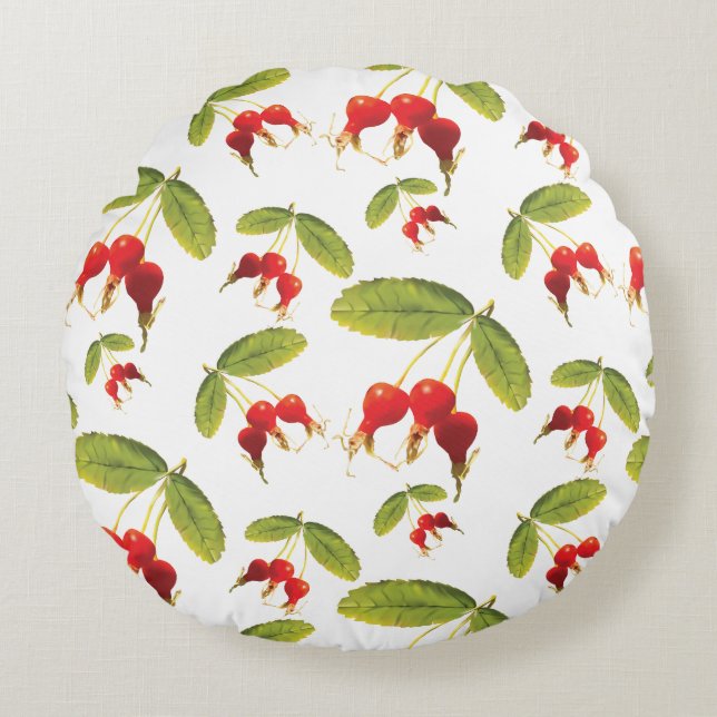 Coussins Ronds Rosehips Motif 3 Angles (Devant)