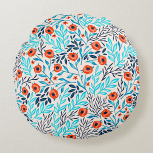 Coussins Ronds Roses colorés Abstraits : Floral Vintage