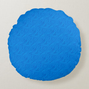 Coussins Ronds Roses en relief, Bleu clair - Oreiller à lancer ro