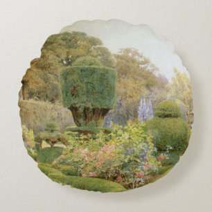Coussins Ronds Roses et Œillets d'Elgood, Jardin Anglais Vintage