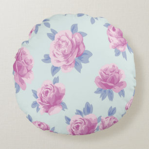 Coussins Ronds roses roses à la menthe, shabby chic, victorien,
