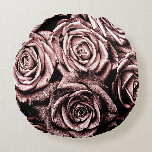 Coussins Ronds Roses roses élégantes (Devant)