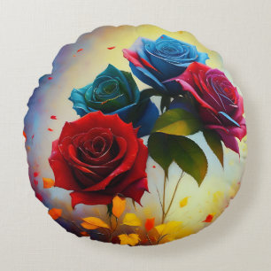 Coussins Ronds Roses Tricolore, Cuisine Ronde