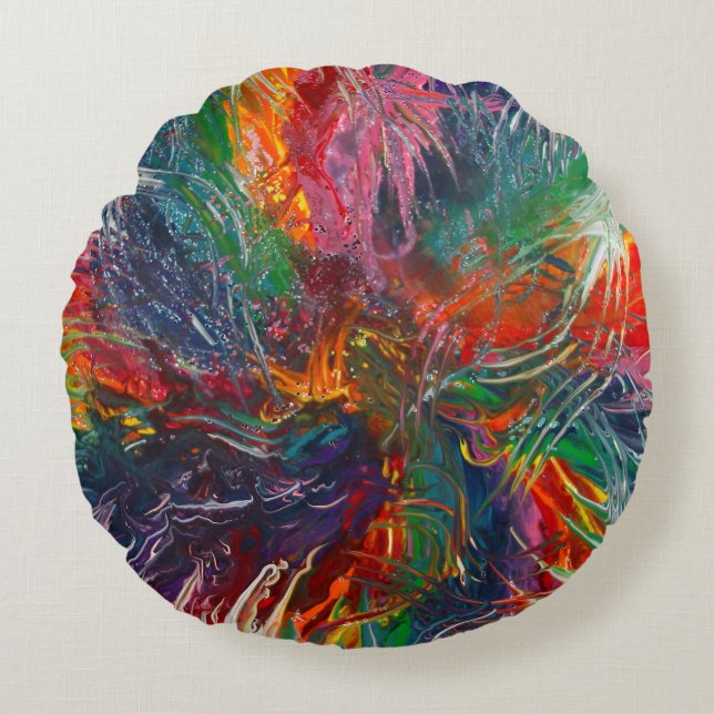 Coussins Ronds Roue de spectre de couleurs (Devant)