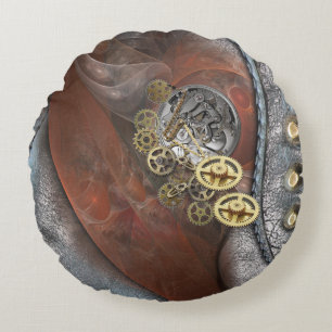 Coussins Ronds Roues du temps en cuir