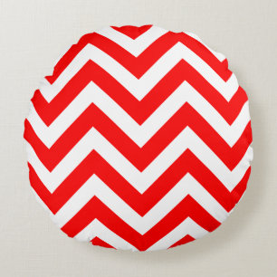Coussins Ronds Rouge et blanc Grandes Dimensions Chevron