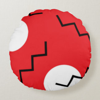 Coussins Ronds Rouge et blanc séduisant Accessoire maison élégant