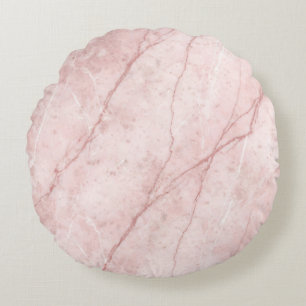 Coussins Ronds Rouge Marbre Bio Blush Rose Pâle