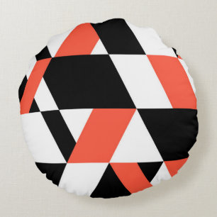 Coussins Ronds Rouge-noir, moderne, tendance, conception géométri
