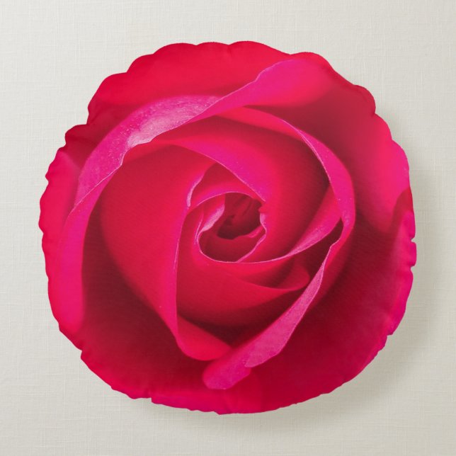 Coussins Ronds Rouge romantique Rose rose v2 (Devant)