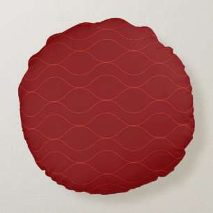 Coussins Ronds Rouge, simple, élégant, cool vague abstraction art