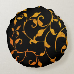 Coussins Ronds Rouille défilante et noir