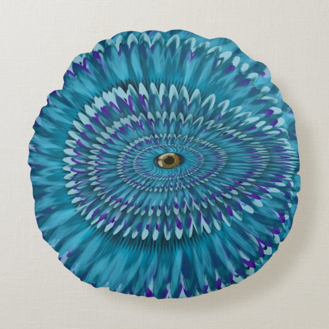 Coussins Ronds Round Jurassic EYE SEE YOU doodle  (Devant)