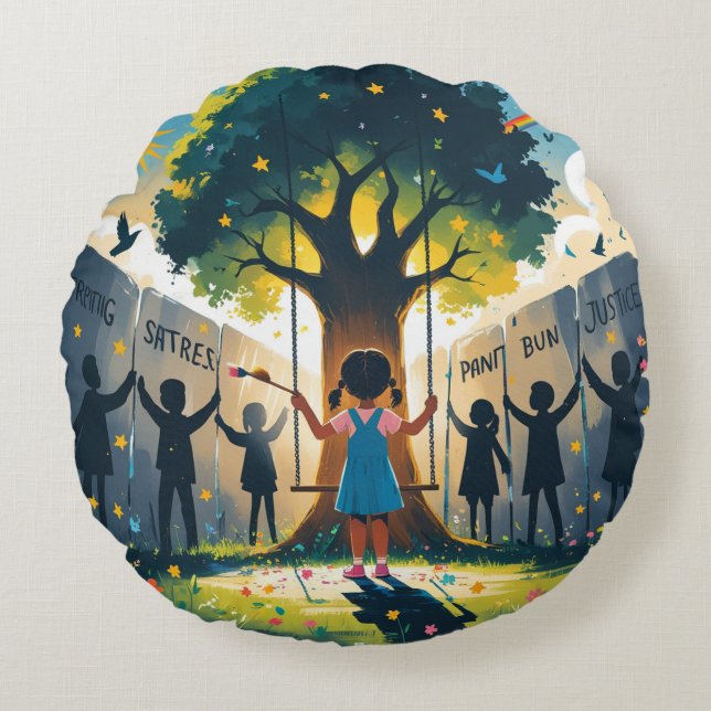 Coussins Ronds Round pillow, dream themed, fashion, trendy  (Devant)