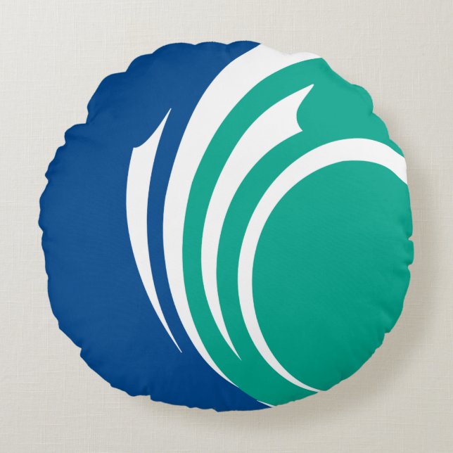 Coussins Ronds Round Throw Pillow with flag of Ottawa (Devant)