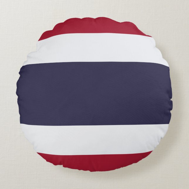 Coussins Ronds Round Throw Pillow with flag of Thailand (Devant)